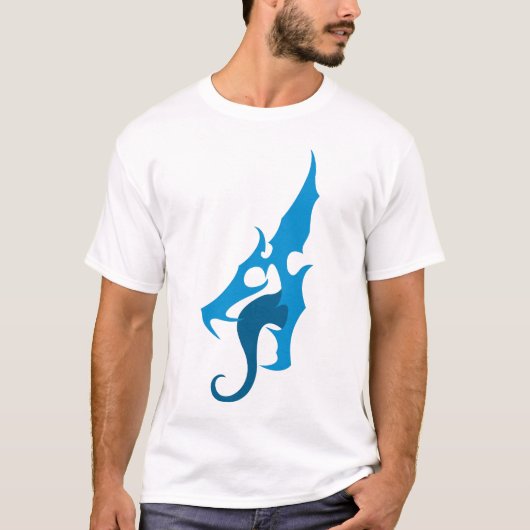Blaues Drache-Logo-T-Shirt T-Shirt (Vorderseite)