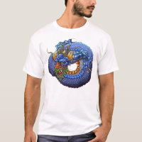 Blaues Drache-Shirt