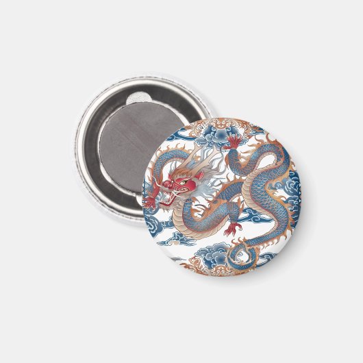 Blaues Drachen Magnet (Vorderseite/Rückseite)