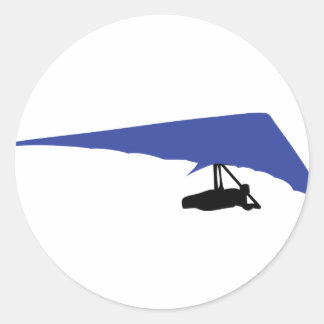Blaues Drachenflieger-Symbol Runder Aufkleber