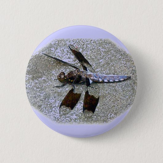 Blaues Dragonfly-Abzeichen Button (Vorderseite)