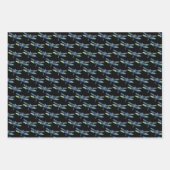 Blaues Dragonfly-Kunsthandwerkpapier Geschenkpapier Set (Vorderseite 3)