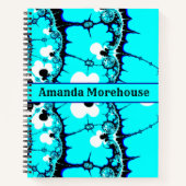 Blaues Dramatisches Fraktal Notizblock (Vorderseite)