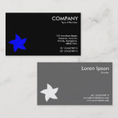 Blaues Drehsternsymbol - Schwarz Visitenkarte (Vorne/Hinten)