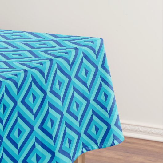 Blaues Drei-Tonen-Diamantmuster Tischdecke (Beispiel)