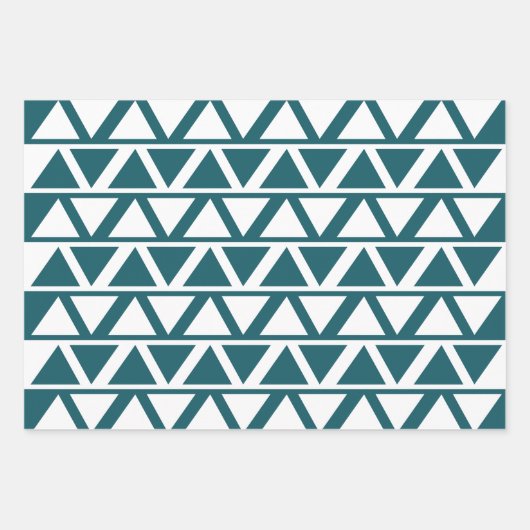 Blaues Dreieck Geometrisch Geschenkpapier Set (Vorderseite 3)