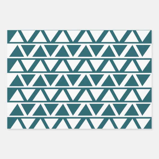 Blaues Dreieck Geometrisch Geschenkpapier Set (Vorderseite 2)