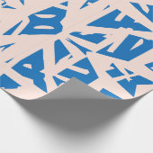 Blaues Dreieck-Muster-Geschenkpapier Geschenkpapier (Ecke)