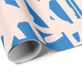 Blaues Dreieck-Muster-Geschenkpapier Geschenkpapier (Rolleneckpunkt)