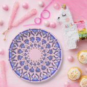 Blaues, dreieckiges Diamantmuster Pappteller (Party)