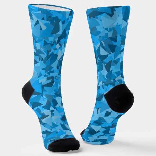 Blaues Dreieckmuster Socken (Gewinkelt)