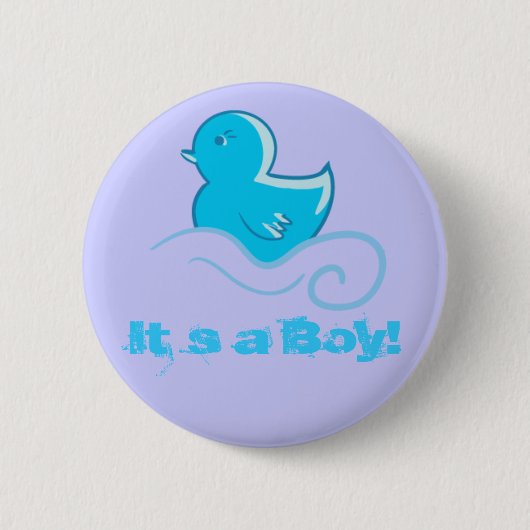 blaues ducky es ` s ein Jungenknopf Button (Vorderseite)