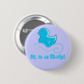 blaues ducky es ` s ein Jungenknopf Button (Vorne & Hinten)