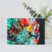 Blaues Dunkel abstrakte Einladung, Abstrakt blau Einladung (Stehend Vorderseite)