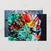 Blaues Dunkel abstrakte Einladung, Abstrakt blau Einladung (Vorne/Hinten)