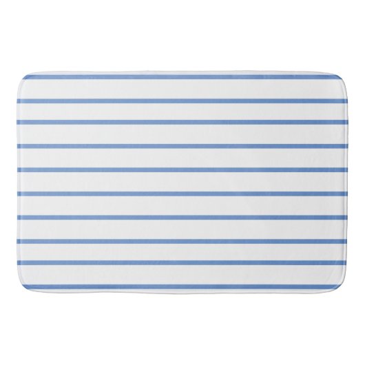 Blaues, dünnes Stripmuster Badematte (Vorderseite)