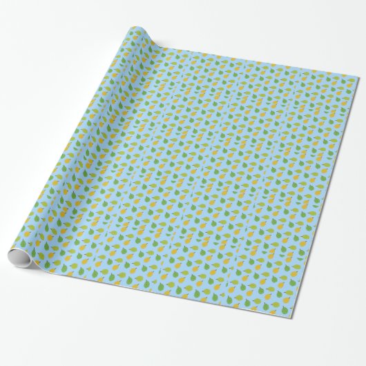 blaues Durian Geschenkpapier (Ungerollt)