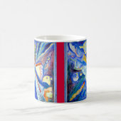 Blaues Eagle mit Rot Kaffeetasse (Mittel)