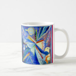 Blaues Eagle mit Rot Kaffeetasse