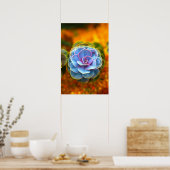 Blaues Echeveria Poster (Küche)