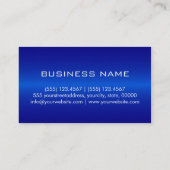 Blaues Edelstahl-Metallmonogramm Visitenkarte (Rückseite)