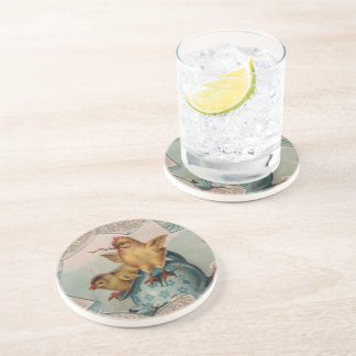 Blaues Ei und Hühner Ostern Untersetzer