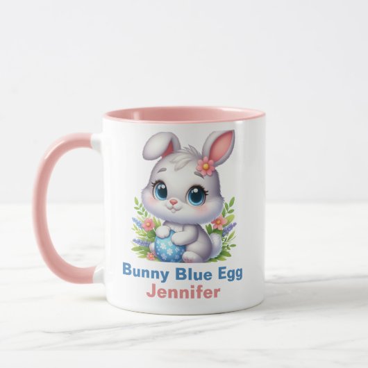 Blaues Ei vom Häschen Tasse (Links)