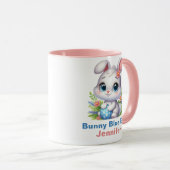 Blaues Ei vom Häschen Tasse (VorderseiteRechts)
