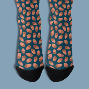 Blaues Eichelmuster Socken