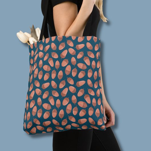 Blaues Eichelmuster Tasche