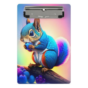 Blaues Eichhörnchen, das Obst isst-323232 Mini Klemmbrett