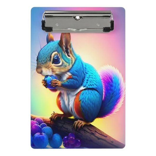 Blaues Eichhörnchen, das Obst isst-323232 Mini Klemmbrett (Vorderseite)
