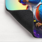 Blaues Eichhörnchen, das Obst isst-323232 Mousepad (Ecke)