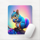 Blaues Eichhörnchen, das Obst isst-323232 Mousepad (Mit Mouse)