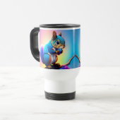 Blaues Eichhörnchen, das Obst isst-323232 Reisebecher (Vorderseite Links)