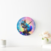 Blaues Eichhörnchen, das Obst isst-323232 Runde Wanduhr (Zuhause)