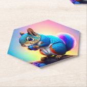 Blaues Eichhörnchen, das Obst isst-323232 Untersetzer (angewinkelt)