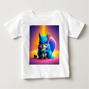 Blaues Eichhörnchen, das Obst isst Baby T-shirt