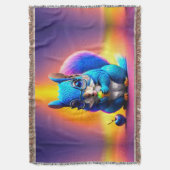 Blaues Eichhörnchen, das Obst isst Decke (Vorderseite Vertikal)