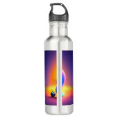 Blaues Eichhörnchen, das Obst isst Edelstahlflasche (Rückseite)