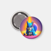 Blaues Eichhörnchen, das Obst isst Magnet (Vorderseite/Rückseite)