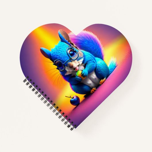 Blaues Eichhörnchen, das Obst isst Notizblock (Vorderseite)