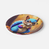Blaues Eichhörnchen mit Brille Pappteller (Schrägansicht)
