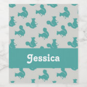 Blaues Eichhörnchen Weinetikett (Einzelnes Label)