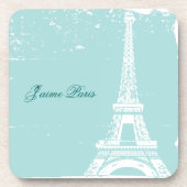 Blaues Eiffel-Turm-Korken-Untersetzer-Set Untersetzer (Vorderseite)