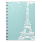 Blaues Eiffelturm-Notizbuch Notizblock (Vorderseite)