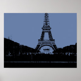 Blaues Eiffelturm-Plakat Poster