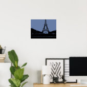 Blaues Eiffelturm-Plakat Poster (Heimbüro)