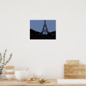 Blaues Eiffelturm-Plakat Poster (Küche)