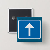 Blaues Einbahnstraßenzeichen Button (Vorne & Hinten)
